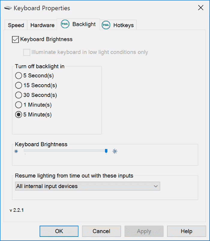 adjust backlit keyboard brightness in Windows 10 pic1