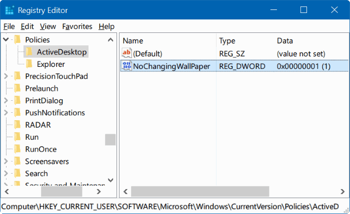no puede cambiar el fondo del escritorio en Windows 10 pic5