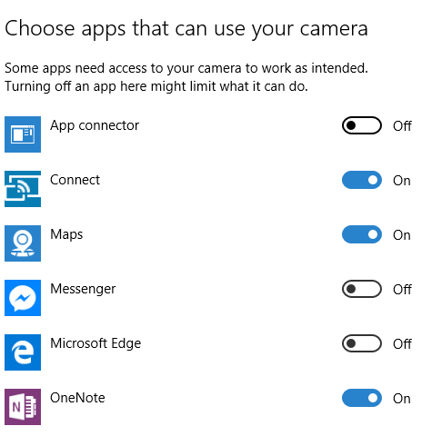 cambiar los permisos de la aplicación en Windows 10 pic1
