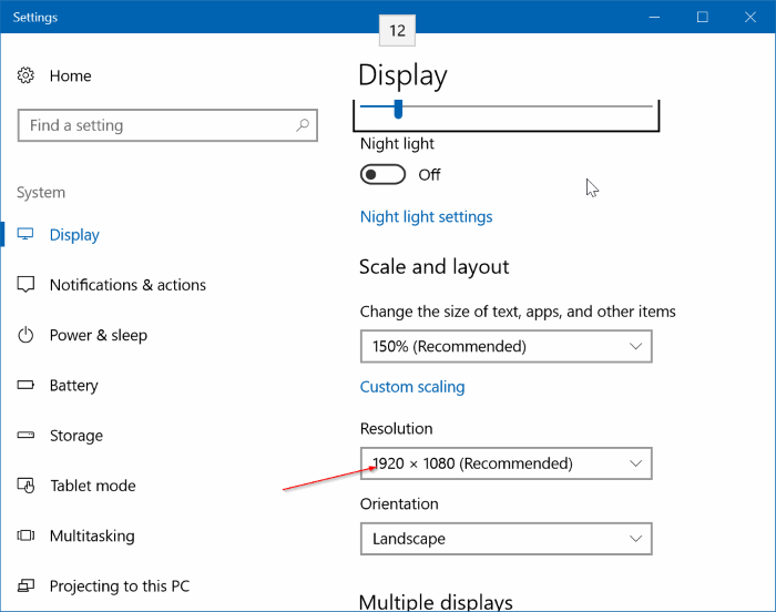 cambiar resolución de pantalla en Windows 10