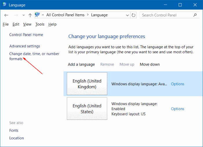 cambiar el reloj al formato de 12 horas en Windows 10 step6