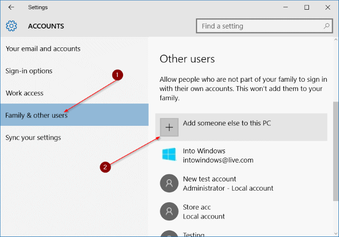 crear una cuenta de usuario local en Windows 10 step3