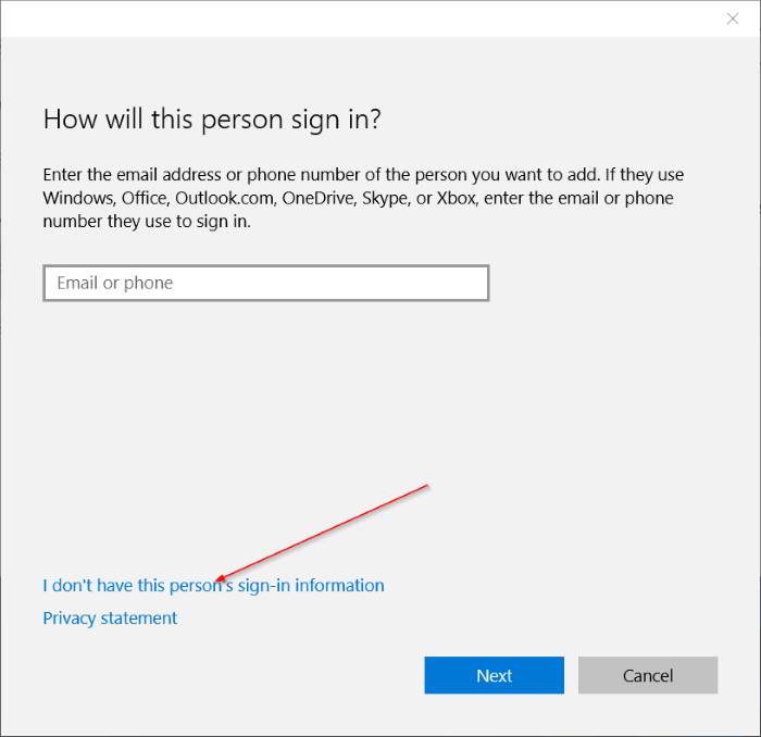 crear una cuenta de usuario local en Windows 10 step4