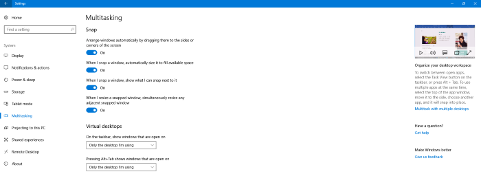 deshabilitar videos en la configuración app en windows 10