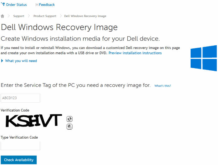 download dell Windows 10 recovery image01
