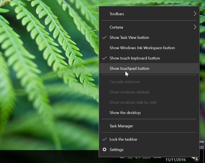 activar y personalizar el panel táctil virtual en Windows 10pic01