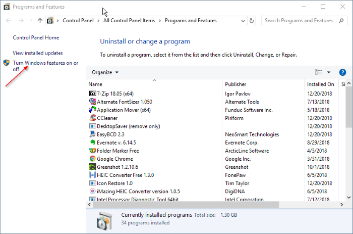activar o desactivar Windows Sandbox en Windows 10 pic2