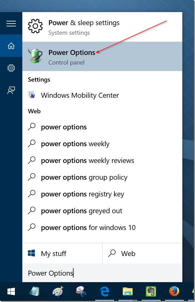 activar o desactivar el modo de suspensión en Windows 10 pic6