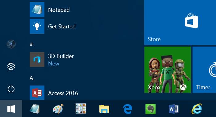 falta el icono del explorador de archivos en el menú Inicio Windows 10 pic1
