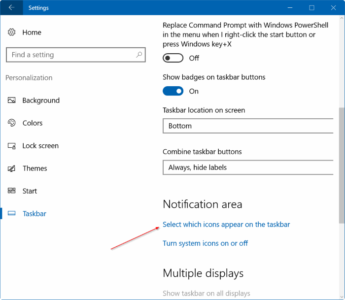 fijar en el icono de batería que falta en la barra de tareas de Windows 10