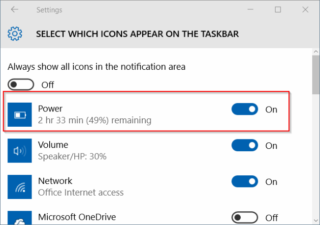 falta el icono de batería en windows 10 taskbar step4