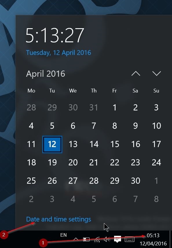 corregir fecha y hora incorrectas en Windows 10 step1