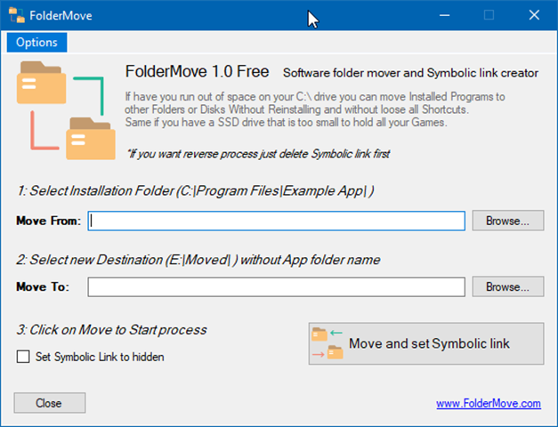 foldermove mover los programas y juegos instalados en Windows 10 pic01