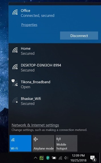 ocultar redes Wi-Fi en Windows 10 pic1