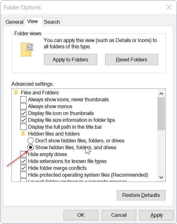 ocultar archivos y carpetas en Windows 10 pic6