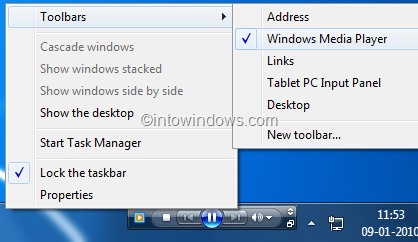 Activar la barra de herramientas del Reproductor de Windows Media 12 en Windows 7 pic6