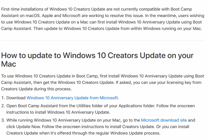 install Windows 10 creators update on mac1
