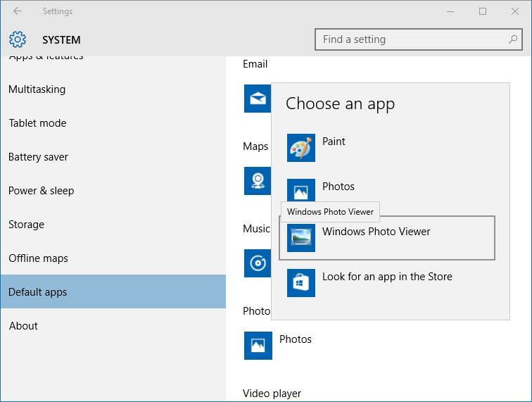 make Windows Photo Viewer default in Windows 10 step4