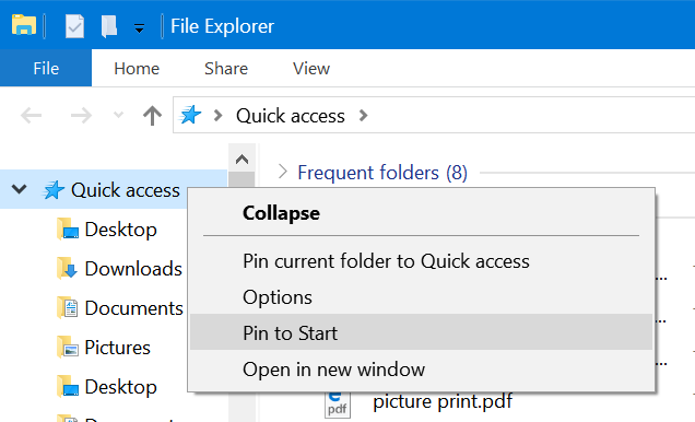 pin quick access to the taskbar in Windows 10 pic1 pin quick access to the taskbar in Windows 10 pic1