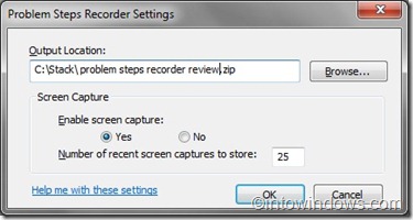 problem steps recorder settings