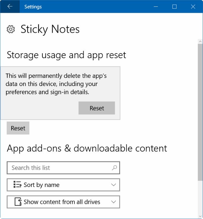 reinstalar notas adhesivas en Windows 10 step3