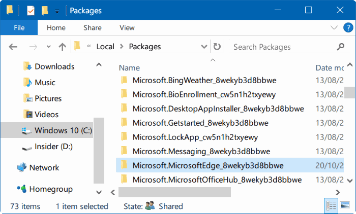 reset Microsoft Edge in Windows 10 pic3