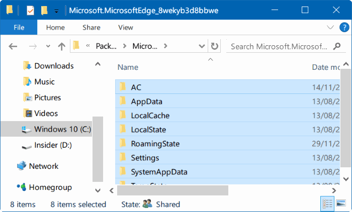 reset Microsoft Edge in Windows 10 pic4