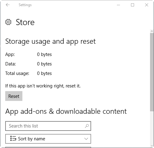 reset Windows 10 Store pic2