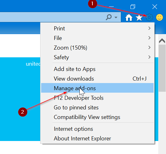 establecer Google como motor de búsqueda predeterminado en Internet Explorer en Windows 10 pic1