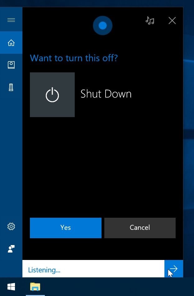 use cortana para cerrar, reiniciar, bloquear y cerrar Windows 10