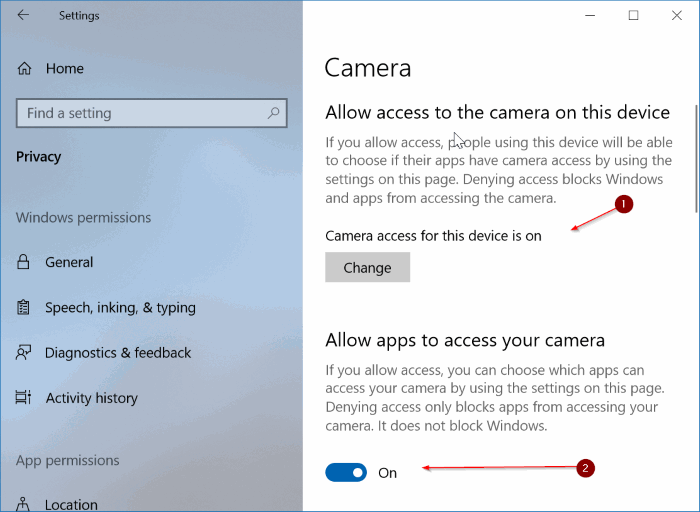 no podemos encontrar el error de la cámara en Windows 10 pic2