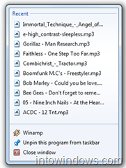 winamp jumplist