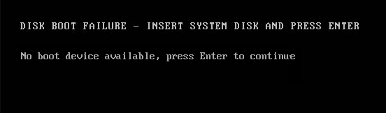 Failed to resolve address for hash 0x1817231d. Disk Boot failure Insert System Disk and Press enter. Insert System Disk. Insert System Disk and Press enter. Disk Boot failure detected.
